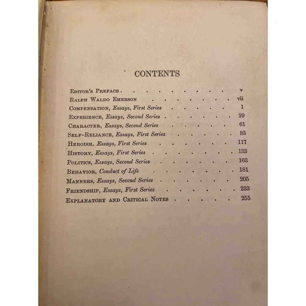 1907 Emerson Selected Essays Riverside Literature SeriesHoughton Mifflin Antique